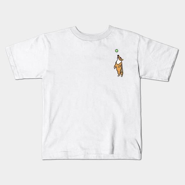 Drawing of Chipp Playing Catch Kids T-Shirt by Chippy Wares